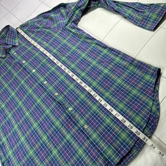 Vineyard Vines Shirt Mens Large Green Blue Plaid Slim Fit Tucker Button Down - Picture 7 of 7